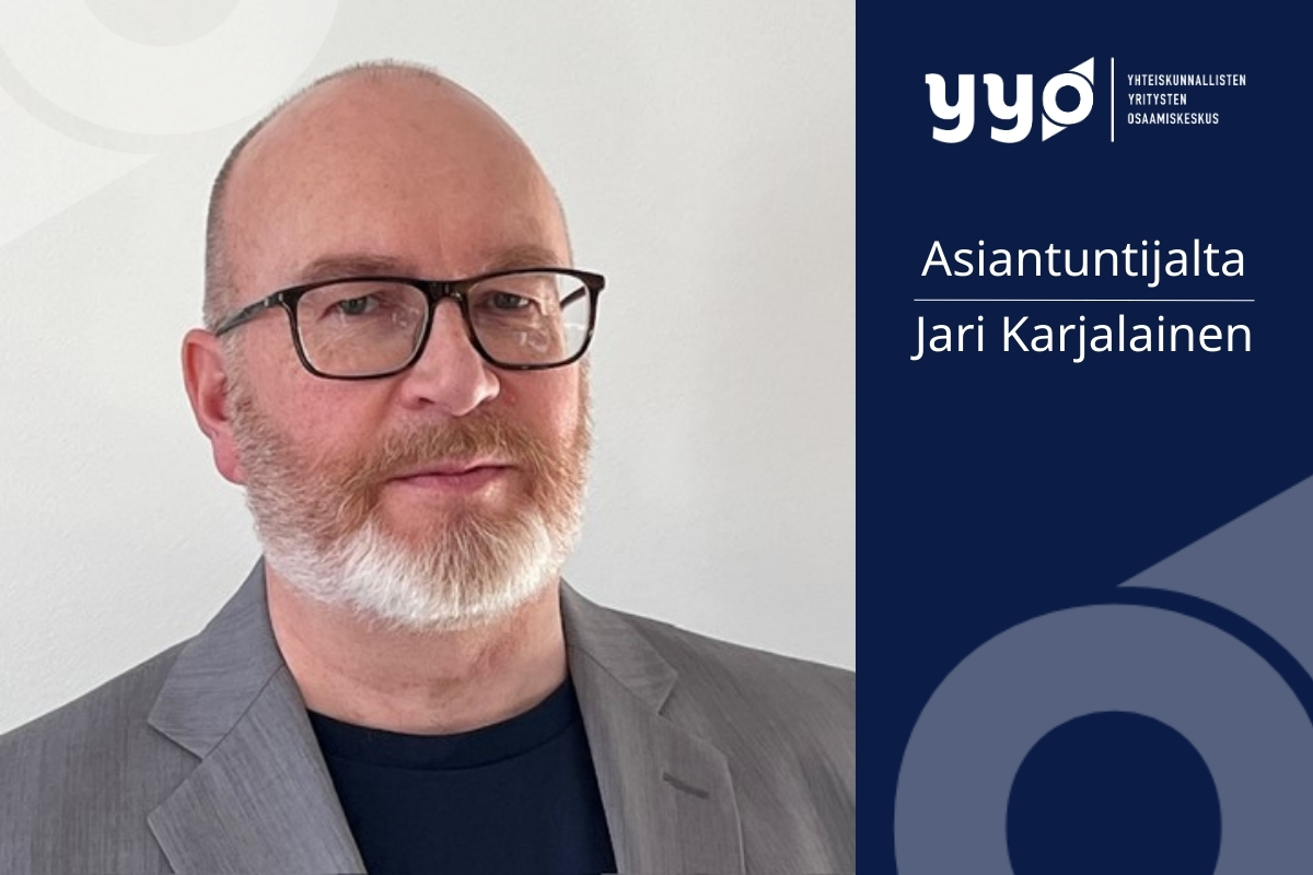 Kuvassa Jari Karjalainen, YYO:n logo ja tekstit "Asiantuntijalta Jari Karjalainen".