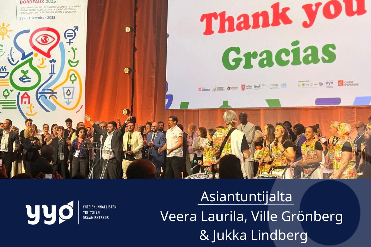 Kuvassa kuvituskuva tapahtumasta ja tekstit Asiantuntijalta Veera Laurila, Ville Grönberg ja Jukka Lindberg sekä hankkeen logo.